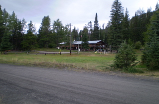 Chute Lake Lodge north of Rock Oven 12, Kettle Valley Railway Naramata Section, 2010-08.